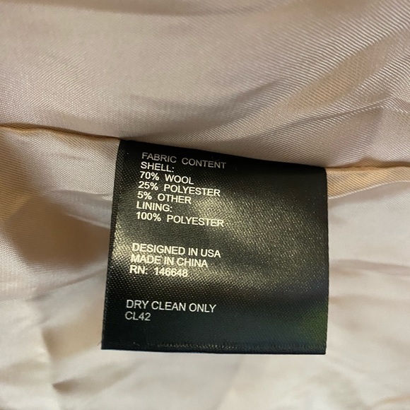 Kimi + Kai Wool Walking Coat Pea Coat Camel Tan size Medium Overcoat Winter Coat - Picture 10 of 13